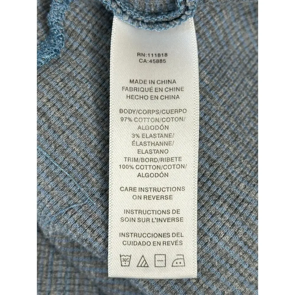 Michael Kors Blue Waffle Knit Hoodie Sweater Long Sleeve Winter Casual Comfort S